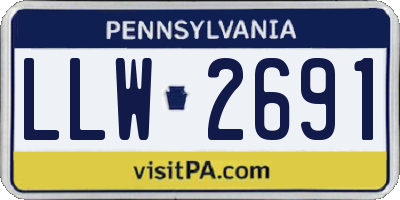 PA license plate LLW2691