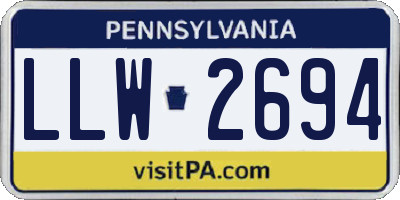 PA license plate LLW2694