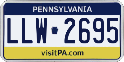 PA license plate LLW2695