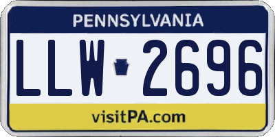 PA license plate LLW2696