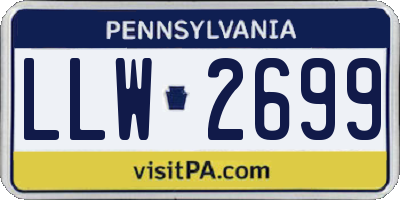 PA license plate LLW2699