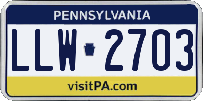 PA license plate LLW2703