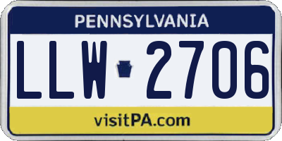 PA license plate LLW2706