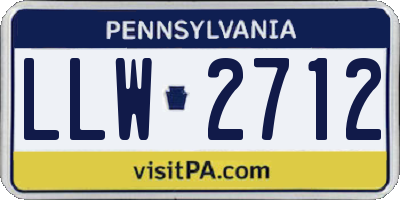 PA license plate LLW2712
