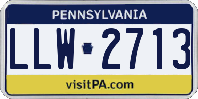 PA license plate LLW2713