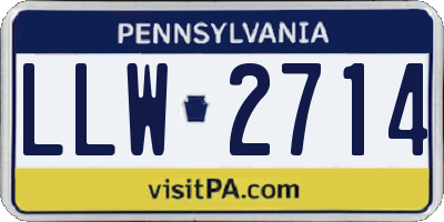 PA license plate LLW2714