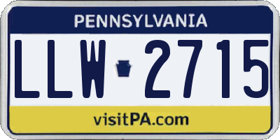 PA license plate LLW2715