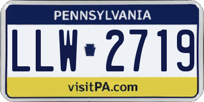 PA license plate LLW2719