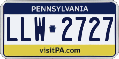 PA license plate LLW2727
