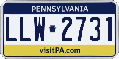 PA license plate LLW2731
