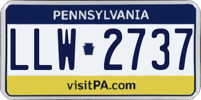 PA license plate LLW2737