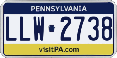 PA license plate LLW2738