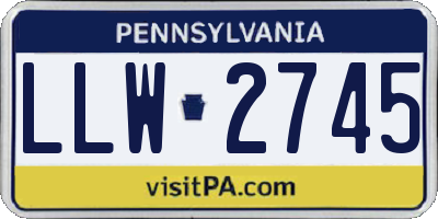 PA license plate LLW2745