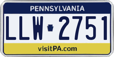 PA license plate LLW2751