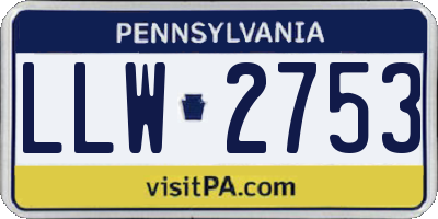 PA license plate LLW2753