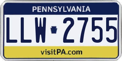 PA license plate LLW2755
