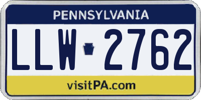 PA license plate LLW2762
