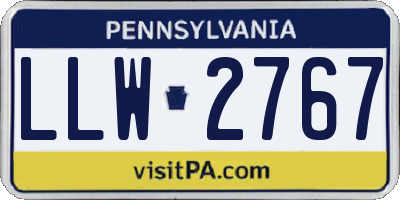 PA license plate LLW2767