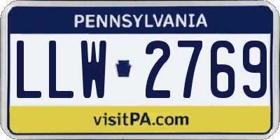 PA license plate LLW2769