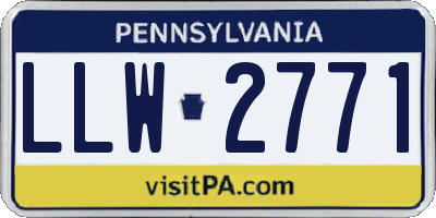 PA license plate LLW2771