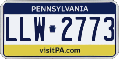 PA license plate LLW2773