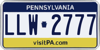 PA license plate LLW2777