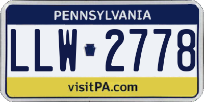 PA license plate LLW2778