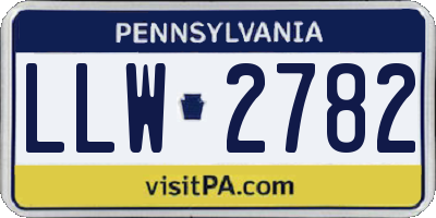 PA license plate LLW2782