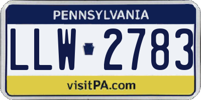 PA license plate LLW2783