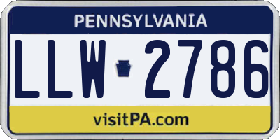 PA license plate LLW2786