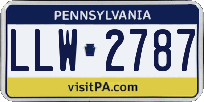 PA license plate LLW2787