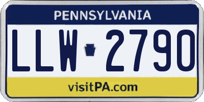 PA license plate LLW2790