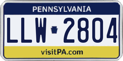 PA license plate LLW2804