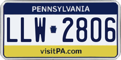 PA license plate LLW2806