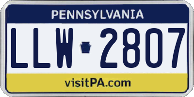 PA license plate LLW2807