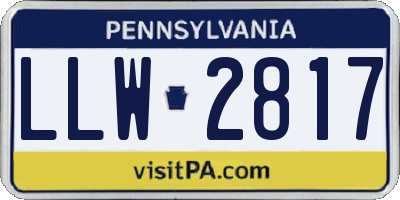PA license plate LLW2817