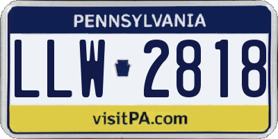 PA license plate LLW2818