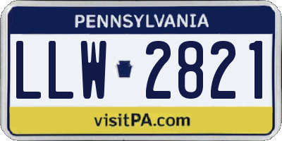 PA license plate LLW2821