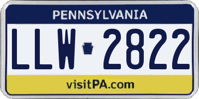 PA license plate LLW2822
