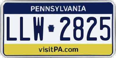 PA license plate LLW2825