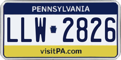 PA license plate LLW2826