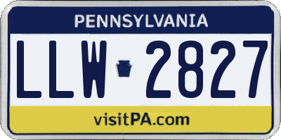 PA license plate LLW2827