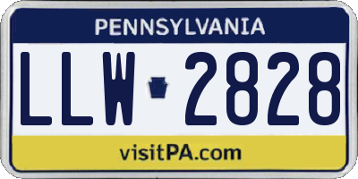 PA license plate LLW2828