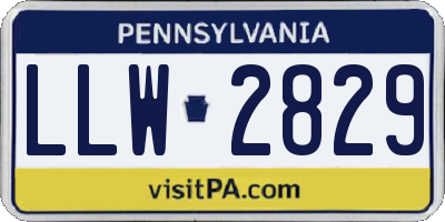 PA license plate LLW2829