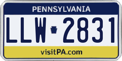 PA license plate LLW2831
