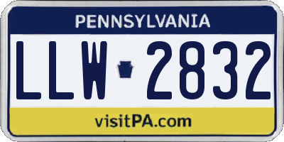 PA license plate LLW2832