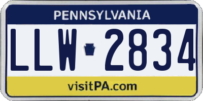 PA license plate LLW2834