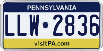 PA license plate LLW2836
