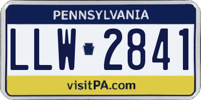 PA license plate LLW2841
