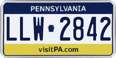 PA license plate LLW2842